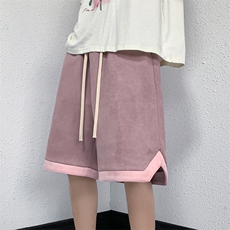 B239-1501-P38控价59麂皮绒休闲短裤男美式撞色抽绳五分裤子，男装休闲裤，星座514-2(原B239)