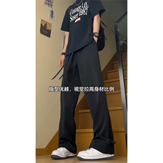 得物品质可二开宽松直筒拖地裤垂感西装裤A422P55控78，男装西服套装，电商A309