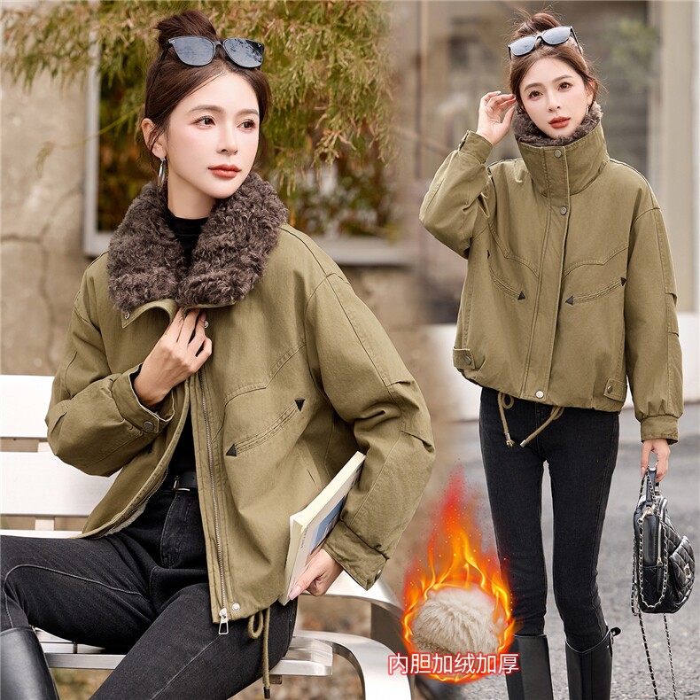 梦依缘2025年冬时尚精品加绒派克服,女装派克服,梦依缘