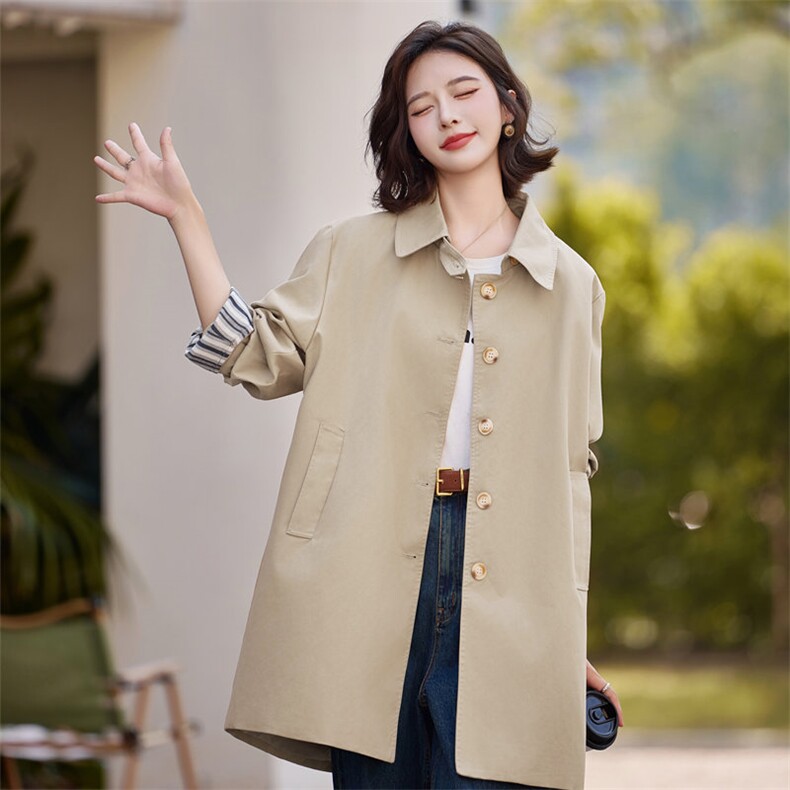 女款2026新款今年流行高级感超好看小个子卡其色中长款风衣外套秋,女装风衣,微微衣阁