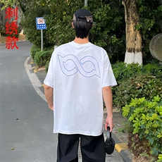 M468-P35刺绣款短袖t恤夏季宽松潮流ins情侣款上衣，男装T恤，星座617A-1（原B318A）