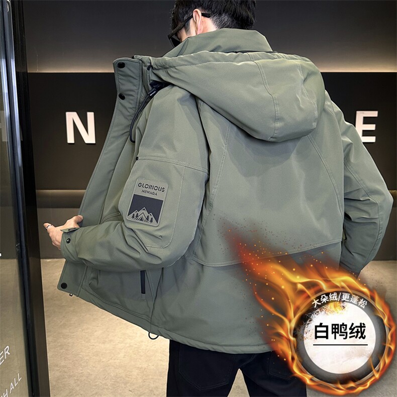 25008冲风衣连帽标50羽绒服现货,男装风衣,星座414（原B263）