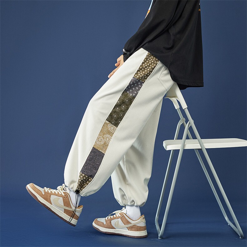 秋冬季休闲裤长裤炸街九分ins抽绳束脚灯芯绒裤子A125-BK910-P50，男装休闲裤，电商A125