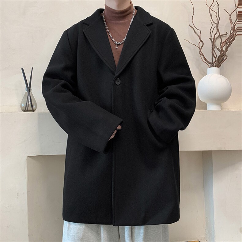 N9109/P90秋冬新款呢料毛呢西服男宽松外套上衣潮流宽松呢大衣,男装西服,电商A141