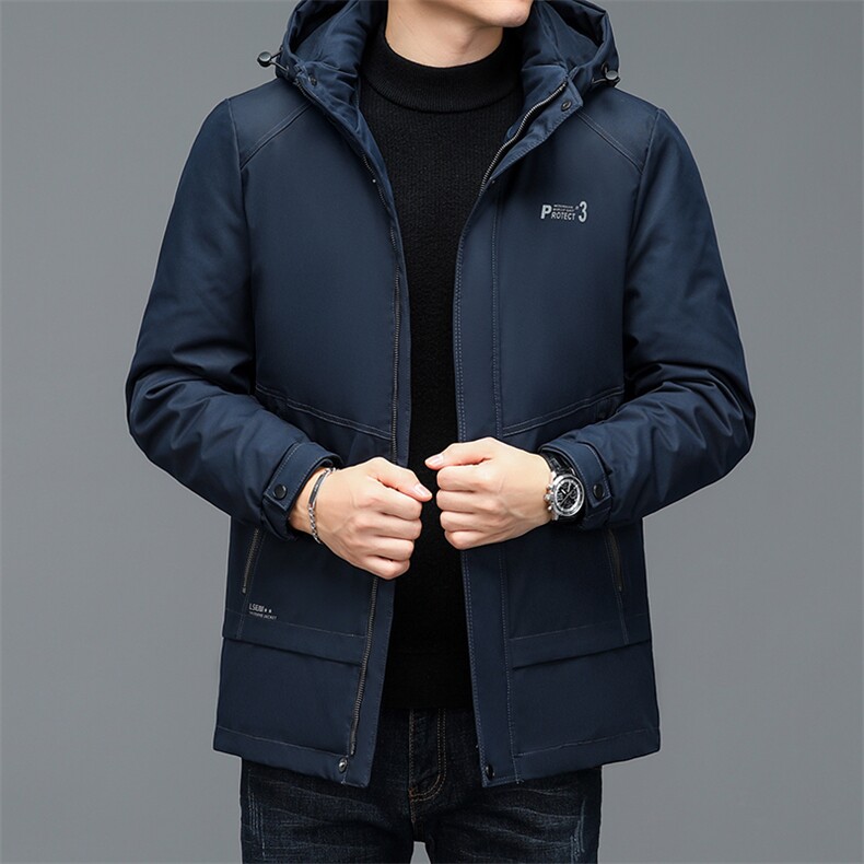 BJY1153钱塘2020-2冬季厚款商务休闲连帽中年男士羽绒服P190，男装羽绒服，钱塘207-2