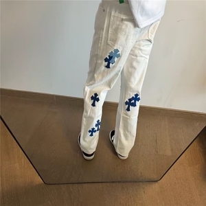 【现货】DK54-批58新款vibe风暗黑高街牛仔裤男潮牌直筒弹力长裤图片