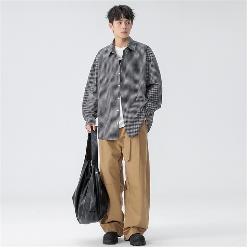 新款休闲格子衬衫,男装衬衫,星座1106-2（原1111B）