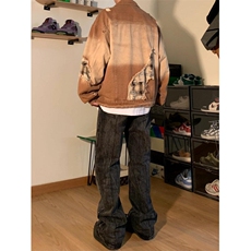 【有货】J7014CC-特P78复古拼接牛仔外套男女款设计感扎染夹克，男装夹克，星座1007（原301D）