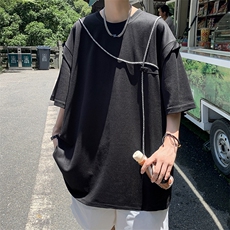 C341-P262024夏季新款潮牌百搭宽松上衣设计感小众t恤短袖男现货，男装T恤，星座512-6