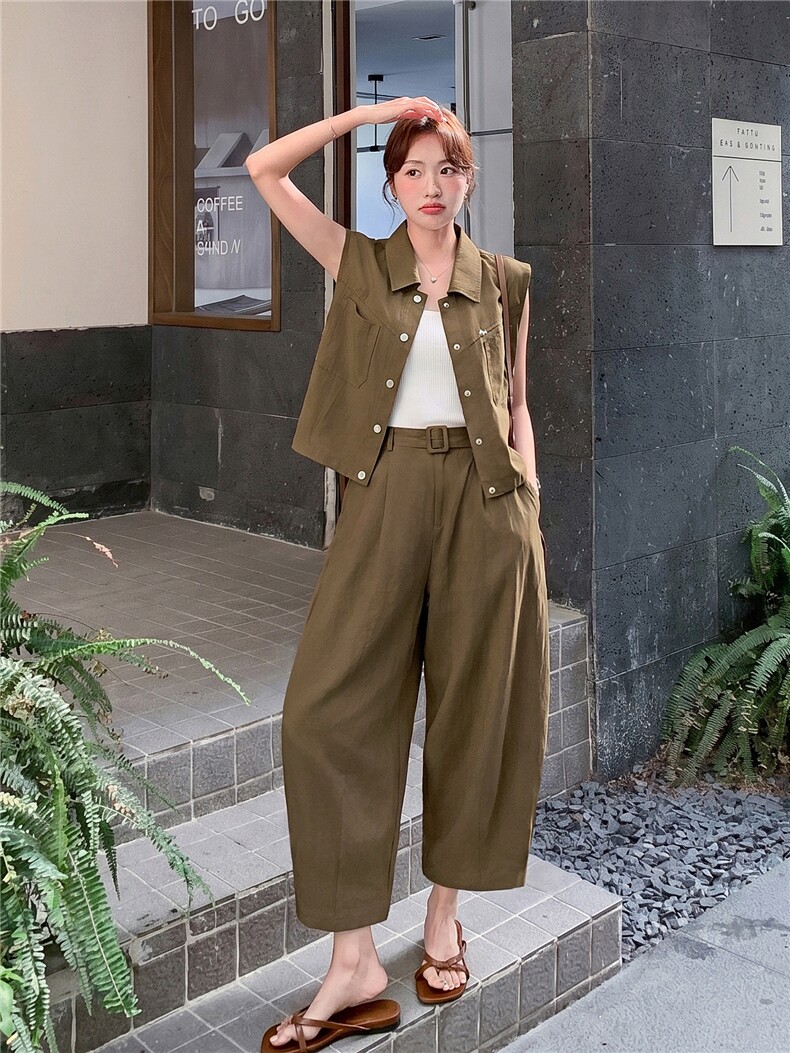 2026年夏季宽松型两件套时尚潮流轻薄,女装套装/套裙,秀美人生