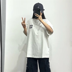 万针全刺绣工艺抖音得物高品质260克重磅纯棉双纱美式高街短袖T恤，男装T恤，电商A486