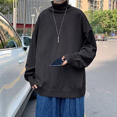 套头休闲长袖纯色可翻高领宽松型男针织衫冬季大码GM60P30，男装针织衫/毛衣，星座1116-2