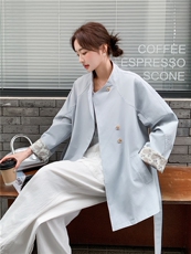 【现货】主推风衣外套收腰显瘦P160-K258，女装风衣，浙宝128A