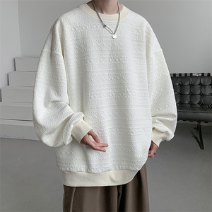 8XL-M 特大码港风太空棉圆领打底衫上衣男士青年套头卫衣WY05P40图片
