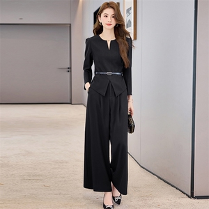 喜婆婆婚宴装2025新款春季年轻洋气质结婚妈妈礼服时尚阔腿裤套装图片