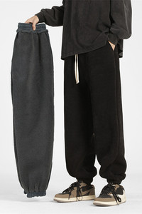 欧棉绒羊羔毛加绒加厚束脚长裤M~5XL XZ604-KG54-P65控78图片