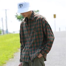 204-CS06自制长袖衬衫男短薄款ins潮牌休闲宽松格子衬衣男，男装衬衫，星座204