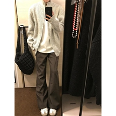 【有货】cleanfit灰色拉链开衫毛衣外套男款针织衫M5653LL-特P55，男装针织衫/毛衣，星座1007（原301D）