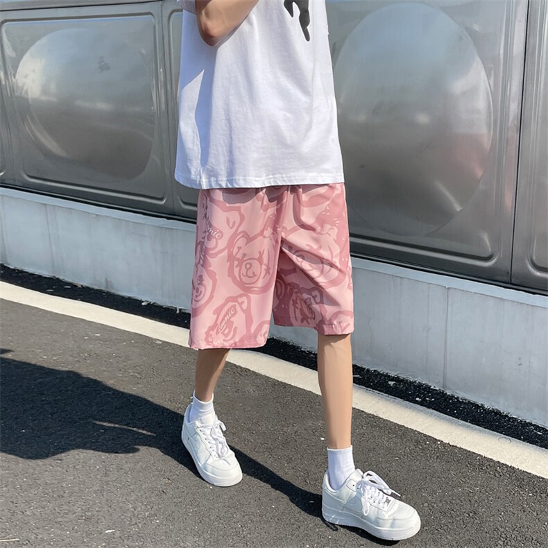 港风大码小熊印花短裤M-5XL-DK2212-P30,男装牛仔裤,星座417-1（原电商B245）