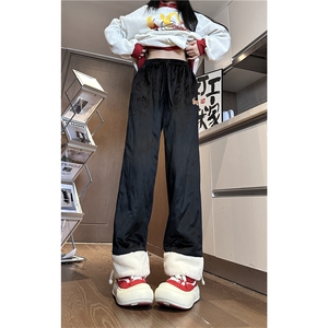 2025冬季新款潮流腊肠狗加绒保暖宽松休闲裤B315-K867-p65控88