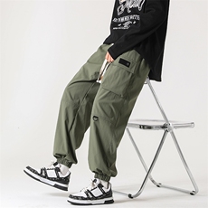 港风工装休闲裤男宽松直筒束脚伞兵裤KP806P50，男装休闲裤，星座1204-3