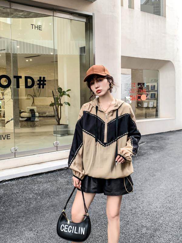 爱美欧秋装现货撞色拼接卫衣，女装卫衣/绒衫，爱美欧