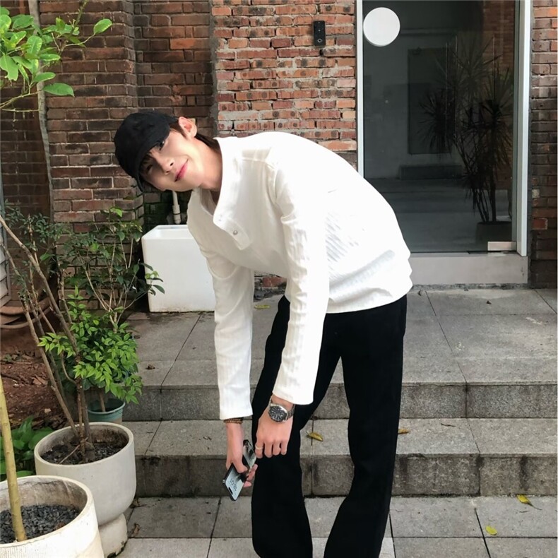 2817-P53亨利领cleanfit肌理感长袖T恤男款春秋高级感叠穿内搭,男装T恤,电商B323A