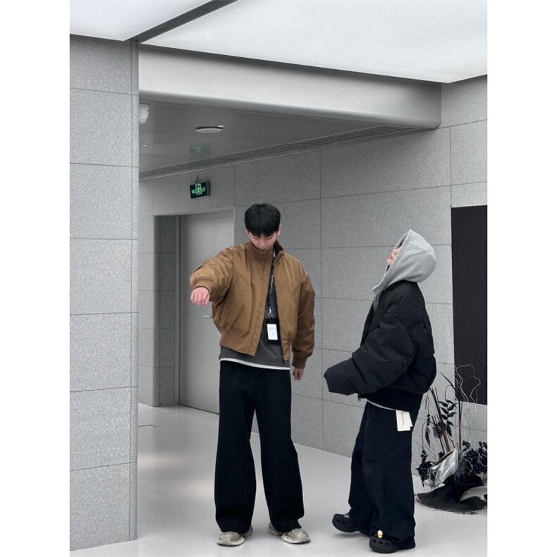 MF06-特P90美式高街立领棒球棉服飞行夹克棉衣短款外套男,男装夹克,电商B327