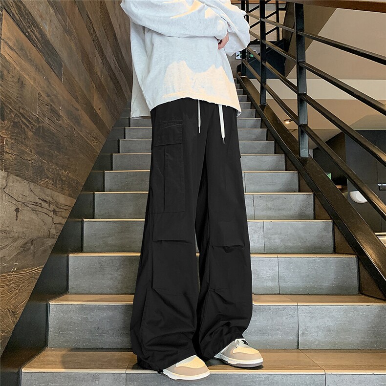 春秋季大口袋伞兵工装裤男cleanfit美式复古机能宽松休闲阔腿裤子,男装休闲裤,星座410-7