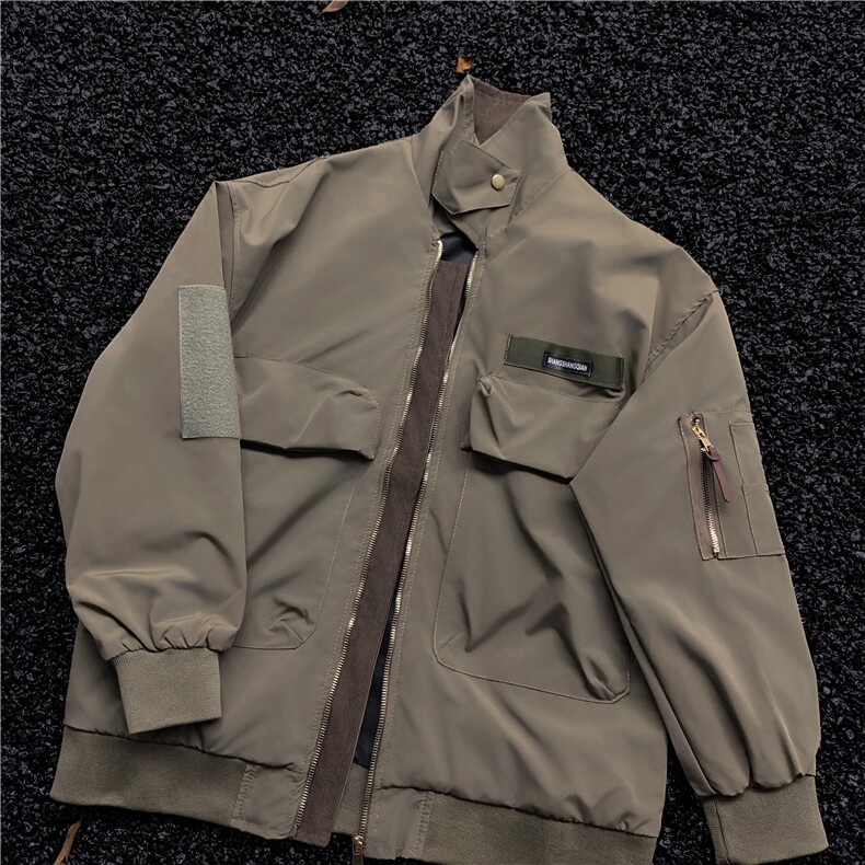 春季户外设计感拉链飞行员外套男女机车服工装夹克棒球服WT6788,男装夹克,星座601-2