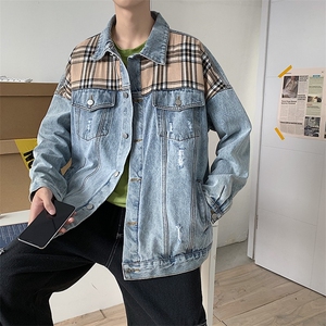 cleanfit短款立领牛仔外套男春秋宽松防风保暖正肩行政夹克外套图片