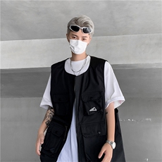 夏季潮流坎肩无袖背心日系机能多口袋工装马甲男现货W8255-P48，男装背心/马甲，星座512-4