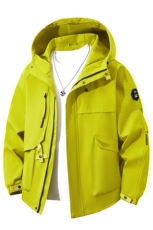 春秋户外冲锋衣男女同款防风防水连帽工装外套登山服夹克2481-P75，男装夹克，星座1403A