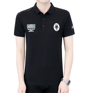 polo衫中年商务休闲男装夏季新款男士短袖T恤半袖翻领宽松上衣服图片