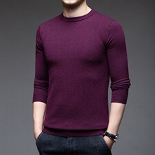 秋冬季男士针织纯色修身菠萝针长袖毛衣中青年打底衫BLZ109P39，男装针织衫/毛衣，星座306A