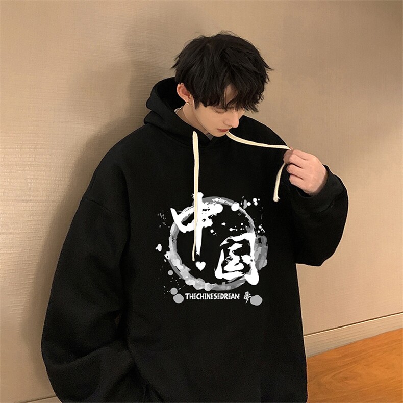 纯棉连帽卫衣男大码运动帽衫宽松薄WY2134-P35,男装卫衣,电商A040