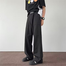 特厚水洗棉春夏季冲锋裤男款ins潮牌直筒裤宽松休闲直筒裤KA895，男装休闲裤，星座1116A-1（原606A）