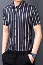 M21129钱塘2020-3夏季全无痕双面印花精品短袖衬衫主推价优P70，男装衬衫，钱塘207-3