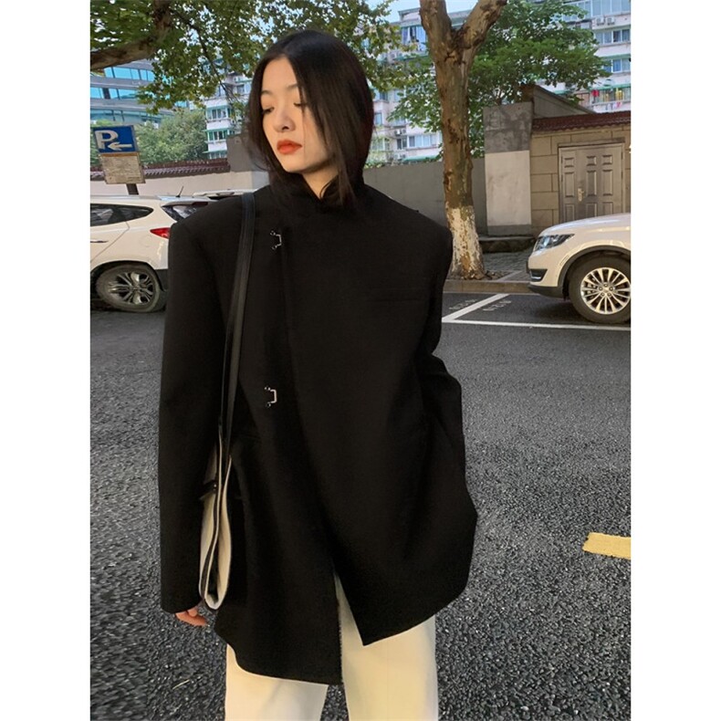 网络图现货！新中式西装风盘扣西服设计感痞帅外套R2333-P70,男装西服,星座1005-6