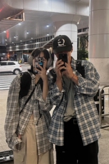 现货~X夏季男装长袖衬衫格子休闲衬衣情侣薄外套C001P60，男装衬衫，星座716A（原星座815-4）