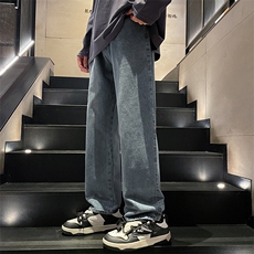 美式高街牛仔裤宽松中性男女潮牌个性显高休闲裤B381-1/722/p48，男装牛仔裤，电商B381-1
