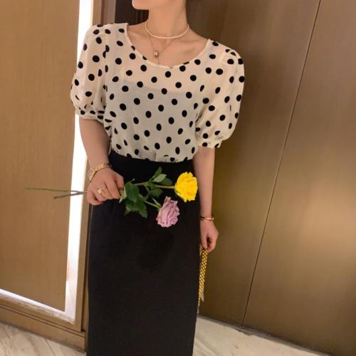 夏款波点后背设计款小上衣,女装其它,U·M