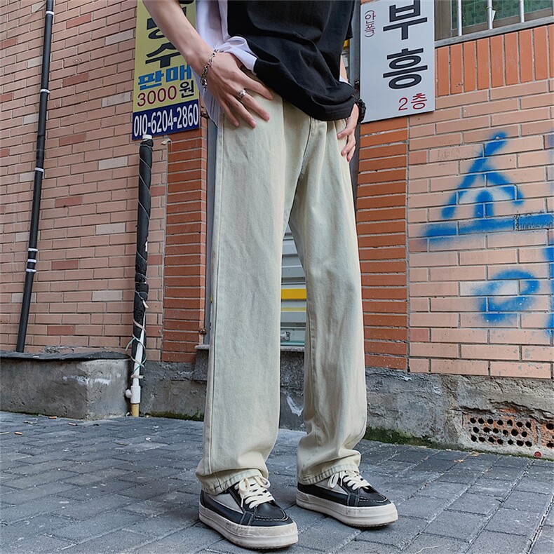 水洗做旧牛仔裤男美式潮牌宽松直筒阔腿休闲长裤N330-P43,男装牛仔裤,星座308B-1