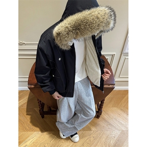 517A-8-Y92-P88毛领可拆卸加棉毛绒内胆高品质派克服情侣棉衣外套图片
