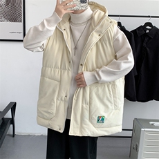 冬款加棉潮牌连帽棉服港风马甲背心棉衣外套男士8130-P95控价118，男装背心/马甲，电商A441-1