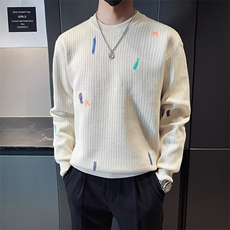 高品质刺绣毛衣男款潮牌内搭针织打底衫男士高端上衣M872，男装T恤，星座1116A-2（原606A-1）
