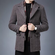男士冬季毛呢大衣外套羊毛中长款呢子商务休闲上衣SJM8238-P180，男装毛呢大衣，电商B212（原钱塘6029）