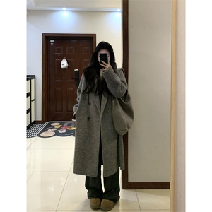 女风 毛呢灰色中长款毛呢外套CF072-P98图片