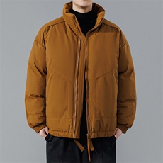 现货冬季美式休闲加厚雪山外套夹克立领纯色三防户外工装棉服，男装夹克，电商A486-1