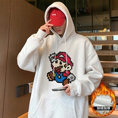 CM107加绒P65新品重磅纯棉连帽卫衣秋冬外套卡通印花帽衫，男装卫衣，星座304A-1